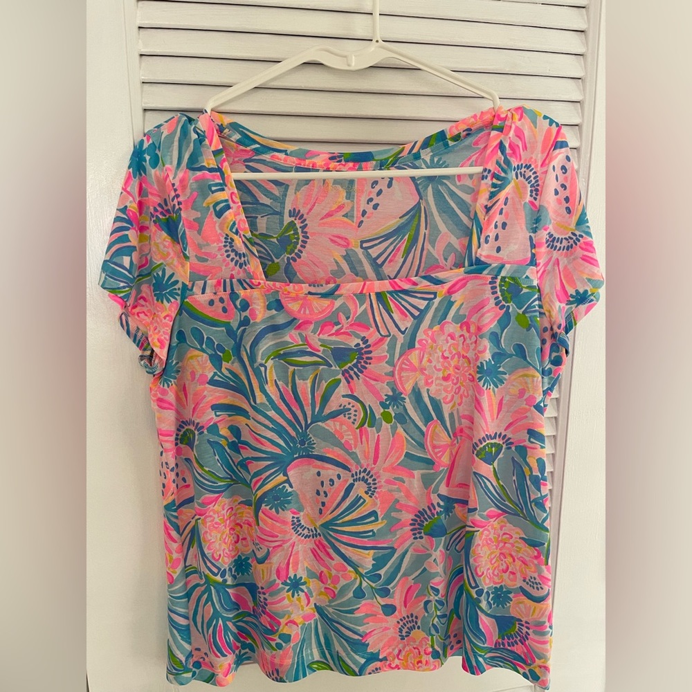 Lilly Pulitzer Rexa Top - Large - Multi Tropical Punch